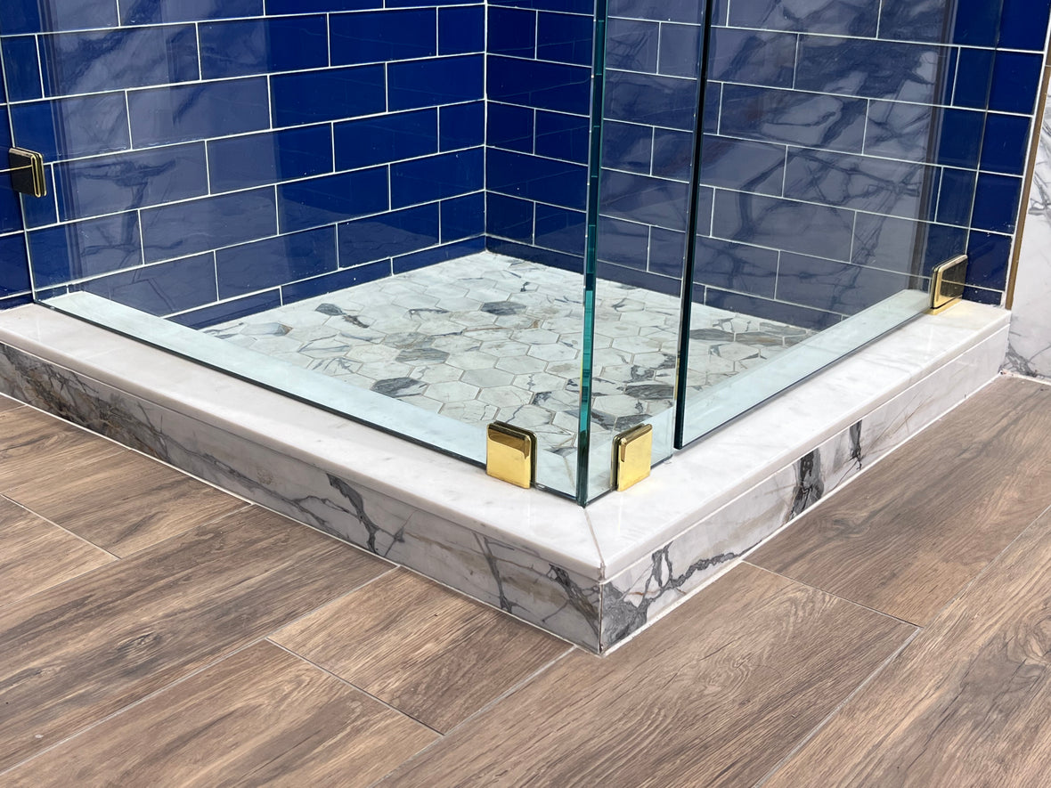 Marble Thresholds for Shower Curbs