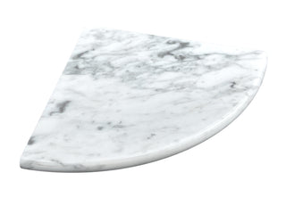 18 Inch, Italian White Carrara Marble, Corner Shower Seat, Left profile