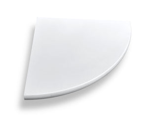 18 Inch Super White Engineered Marble Corner Shower Seat, White Background