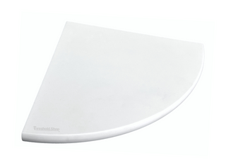 9 Inch Super White Engineered Marble Corner Shower Shelf, White Background