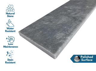 Bardiglio Gray Marble Threshold, Double Bevel Design, Material Quality Description