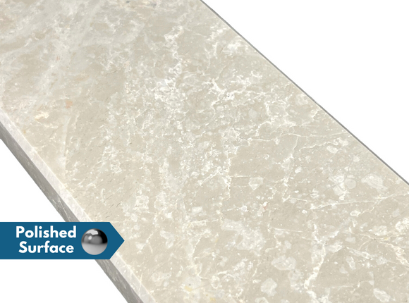 Botticcino Marble Threshold, Double Bevel Design, Polished Surface
