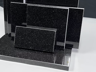 Choose your size Custom Absolute Black Polished Granite Slab, Right profile