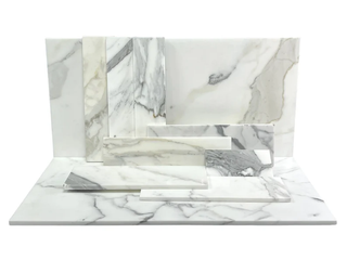 Choose your size Custom Calacatta Gold Marble Slab, Front view