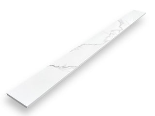 Custom Size Calacatta Engineered Marble Threshold, Eased Edge Design, White Background