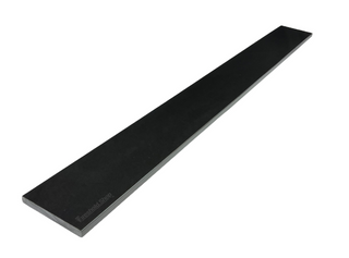 Custom Size Solid Black Polished Granite Threshold, Eased Edge Design, White Background