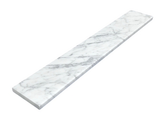Custom Size White Carrara Marble Threshold, Eased Edge Design, White Background