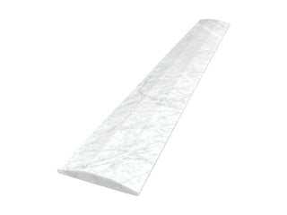 White Carrara Marble Threshold, Double Hollywood Bevel Design, Expanded Edge View