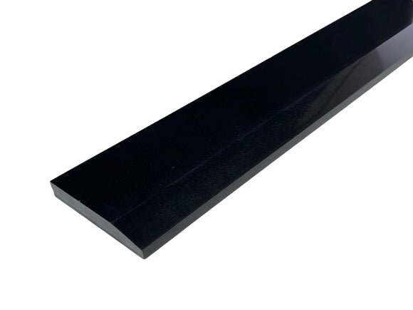Super Black Engineered Marble Threshold, Single Hollywood Bevel, White background