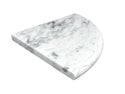 18 Inch Italian White Carrara Marble, Corner Shower Seat, Left profile