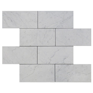 Carrara White Italian Marble 12" x 24" Tile Honed