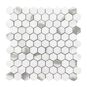 Calacatta Gold Italian Marble 1" Hexagon Mosaic Tile Polished