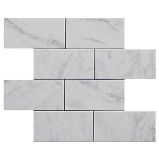 Carrara White Italian Marble 3" x 6" Subway Tile Polished