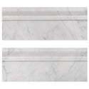 Carrara White Italian Marble Skirting Baseboard Molding Honed