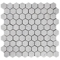 Carrara White Italian Marble 1" Hexagon Mosaic Tile Polished