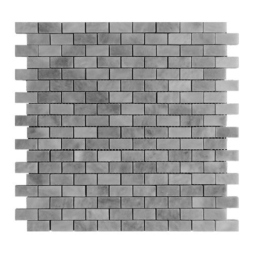 Bardiglio Gray Marble Mini Brick Mosaic Tile Honed