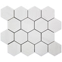 Bianco Dolomite Marble 3" Hexagon Mosaic Tile Honed