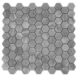 Bardiglio Gray Marble 1" Hexagon Mosaic Tile Honed