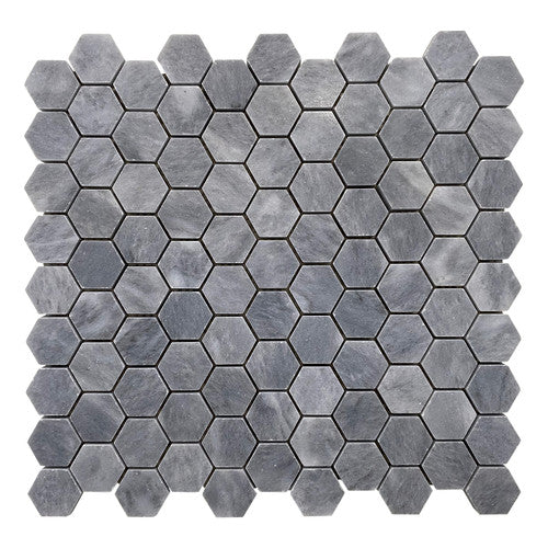 Bardiglio Gray Marble 1" Hexagon Mosaic Tile Polished