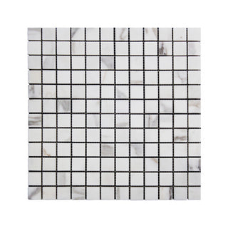 Calacatta Gold Italian Marble 1x1 Mosaic Tile Polished