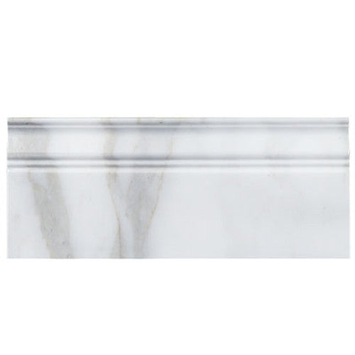 Calacatta Gold Italian Marble Baseboard Molding Honed