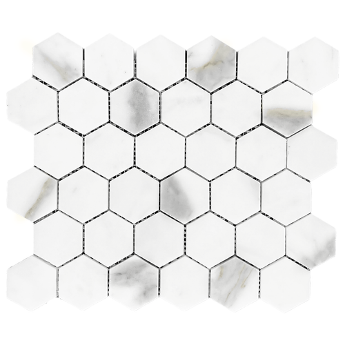 Calacatta Gold Italian Marble 2" Hexagon Mosaic Tile Polished