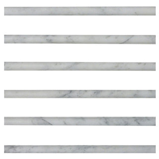 Carrara White Italian Marble Bullnose Pencil Molding Polished