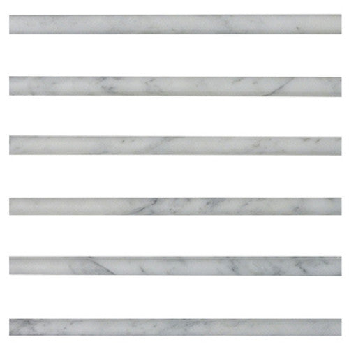 Carrara White Italian Marble Bullnose Pencil Molding Polished