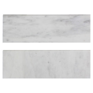 Carrara White Italian Marble 4" x 12" Bullnose Tile Trim Polished