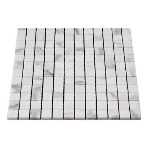 Calacatta Gold Italian Marble 1x1 Mosaic Tile Polished