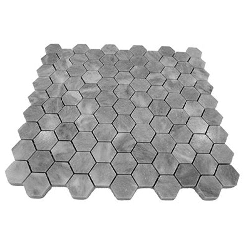 Bardiglio Gray Marble 1" Hexagon Mosaic Tile Honed