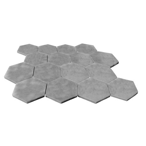 Bardiglio Gray Marble 3" Hexagon Mosaic Tile Polished