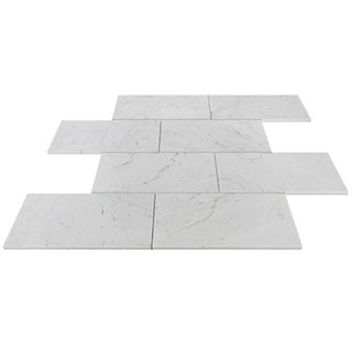 Carrara White Italian Marble 6" x 12" Tile Honed