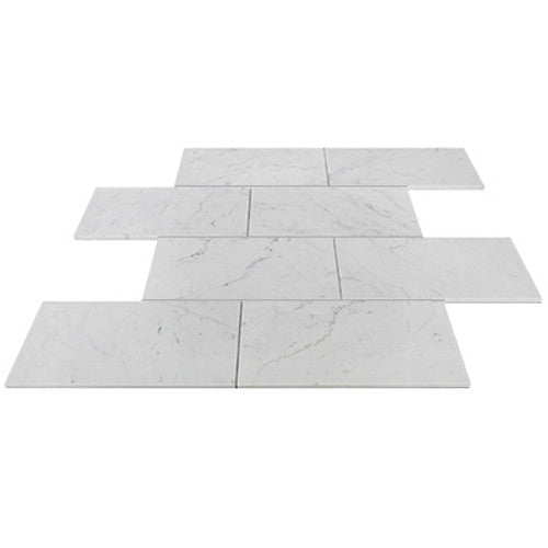 Carrara White Italian Marble 6" x 12" Tile Honed