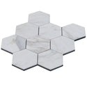 Calacatta Gold Italian Marble 4" Hexagon Mosaic Tile Honed