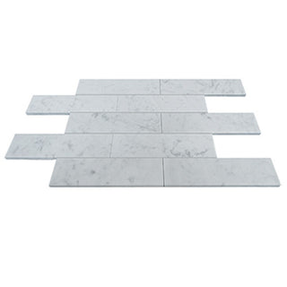 Carrara White Italian Marble 4" x 12" Subway Tile Polished