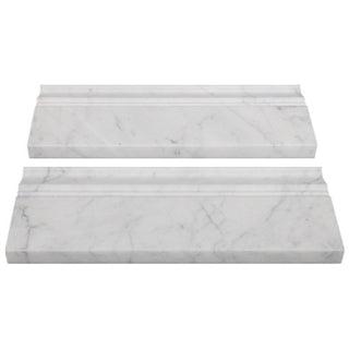 Carrara White Italian Marble Skirting Baseboard Molding Honed