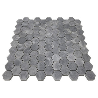 Bardiglio Gray Marble 1" Hexagon Mosaic Tile Polished