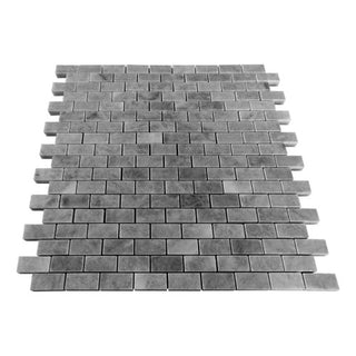 Bardiglio Gray Marble Mini Brick Mosaic Tile Honed