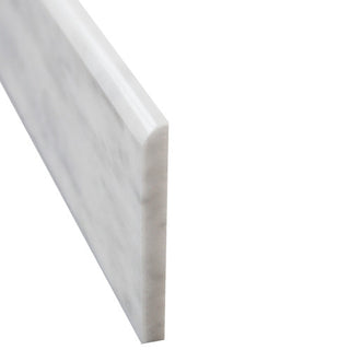 Carrara White Italian Marble 4" x 12" Bullnose Tile Trim Polished