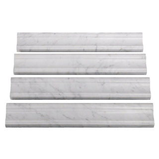 Carrara White Italian Marble Crown Molding Honed