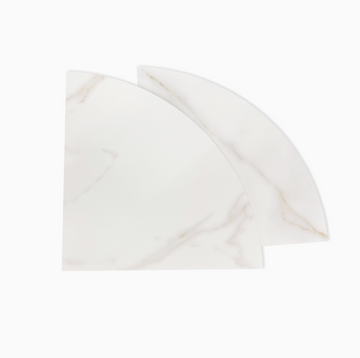9 Inch Calacatta Gold Engineered Marble Corner Shower Shelf - 0
