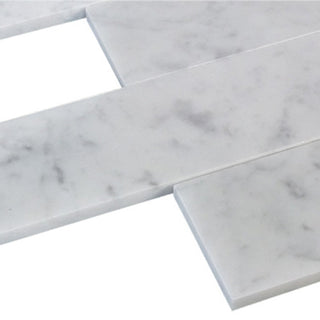 Carrara White Italian Marble 3" x 12" Tile Honed