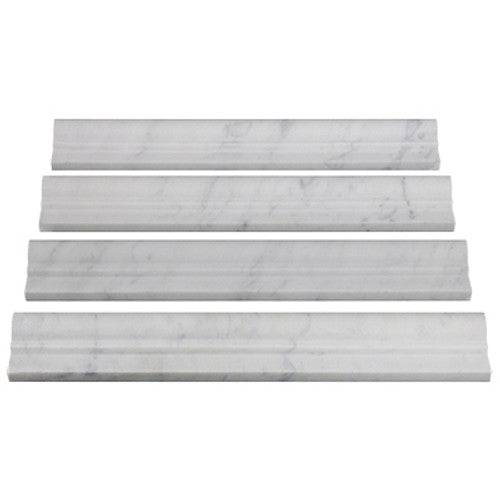 Carrara White Italian Marble Chair Rail Ogee 1 Molding Polished