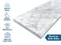 Custom Size | White Carrara Marble Threshold Double Bevel