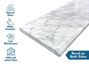 Custom Size | White Carrara Marble Threshold Double Bevel - 0