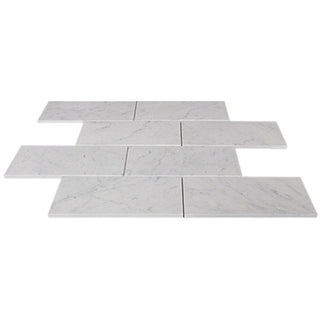 Carrara White Italian Marble 12" x 24" Tile Honed