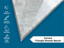 Carrara Marble Triangular Shower Corner Seat