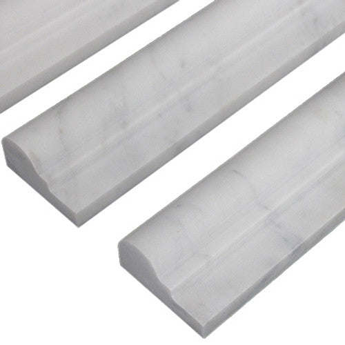 Carrara White Italian Marble Chair Rail Ogee 1 Molding Polished