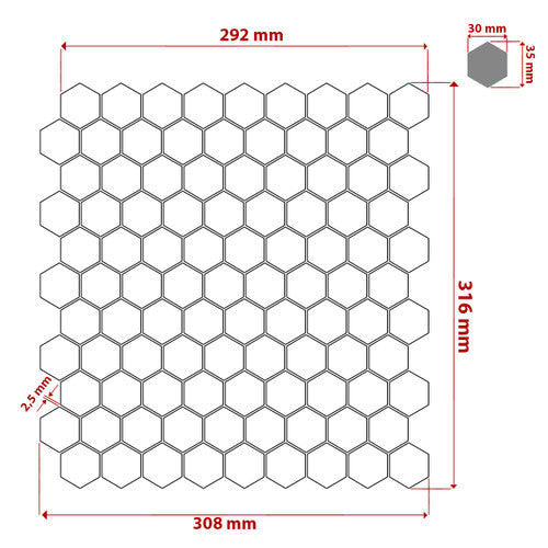 Carrara White Italian Marble 1" Hexagon Mosaic Tile Polished